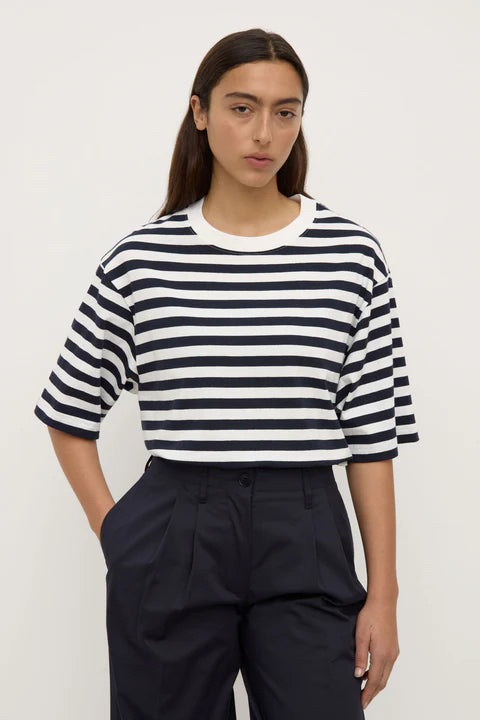 Monte Stripe Tee | True Navy