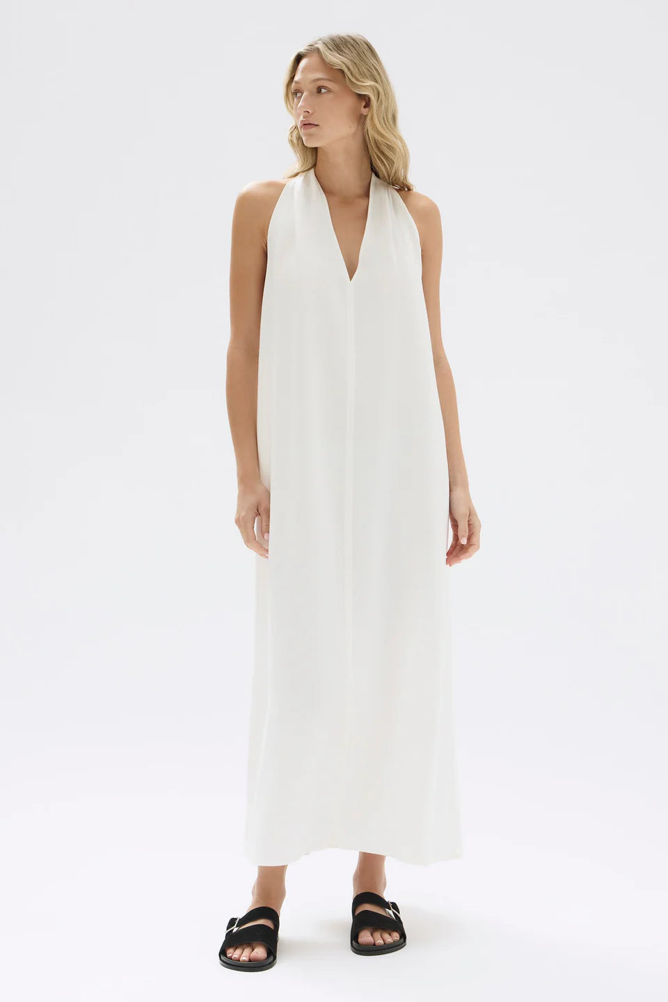 Morgan Halter Midi Dress | Cream