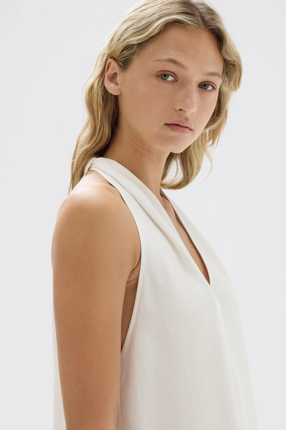 Morgan Halter Midi Dress | Cream