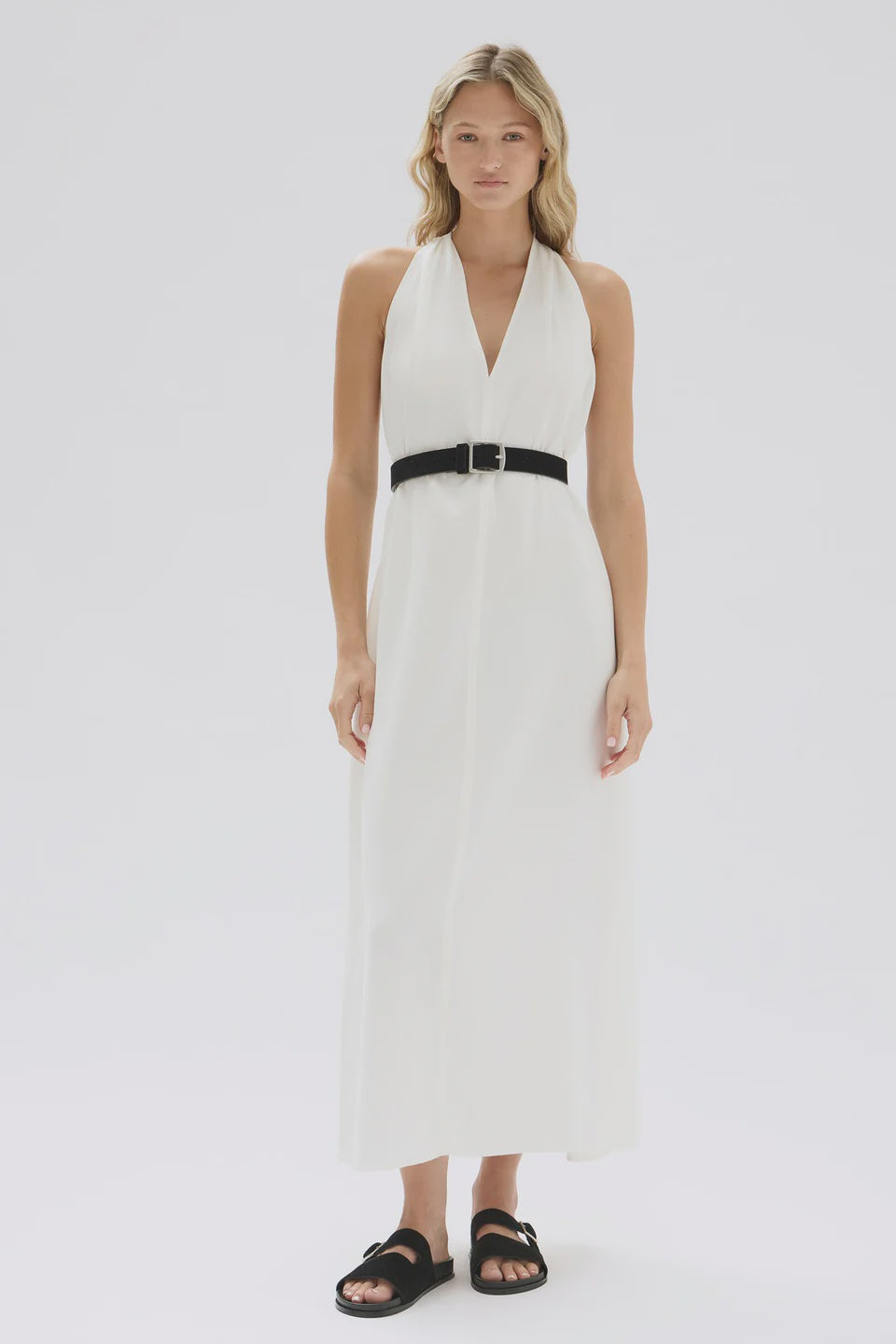 Morgan Halter Midi Dress | Cream