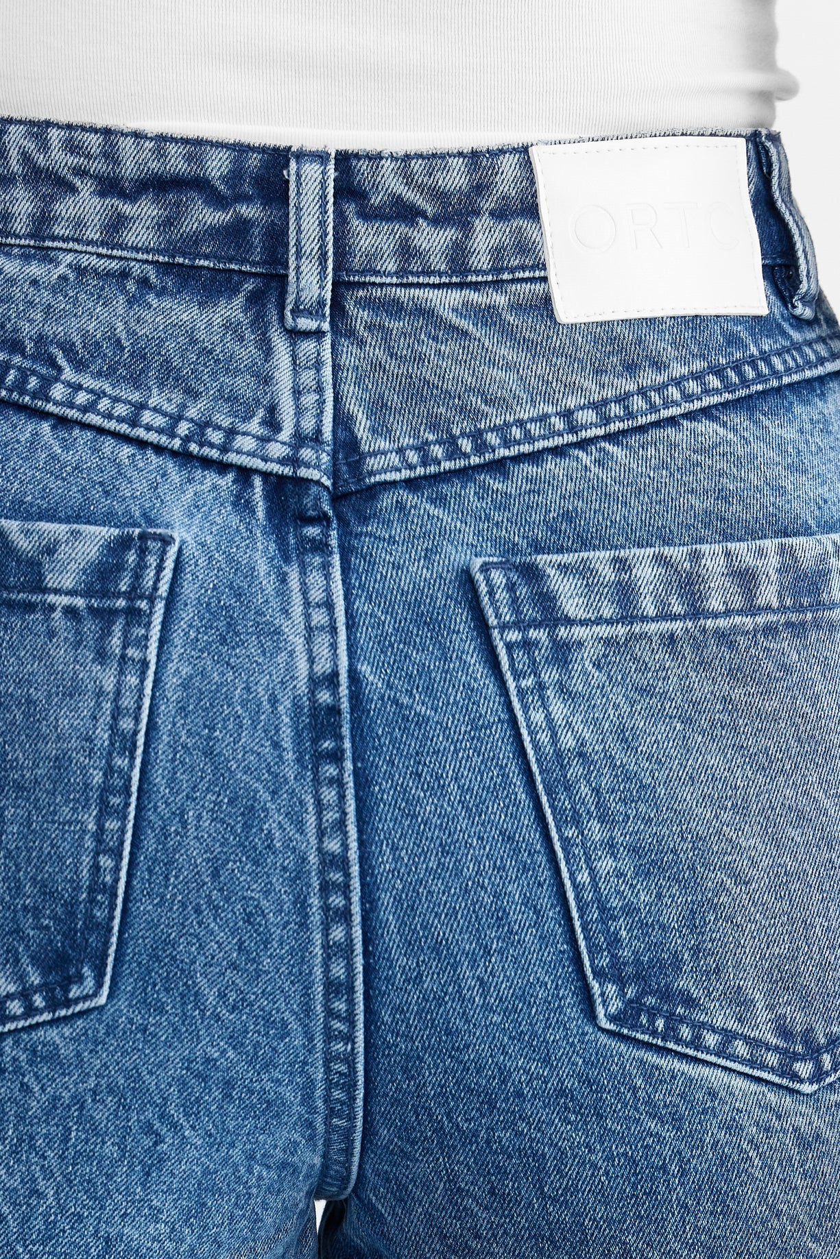 Cleo Contrast Side Panel Jean | Mid Blue