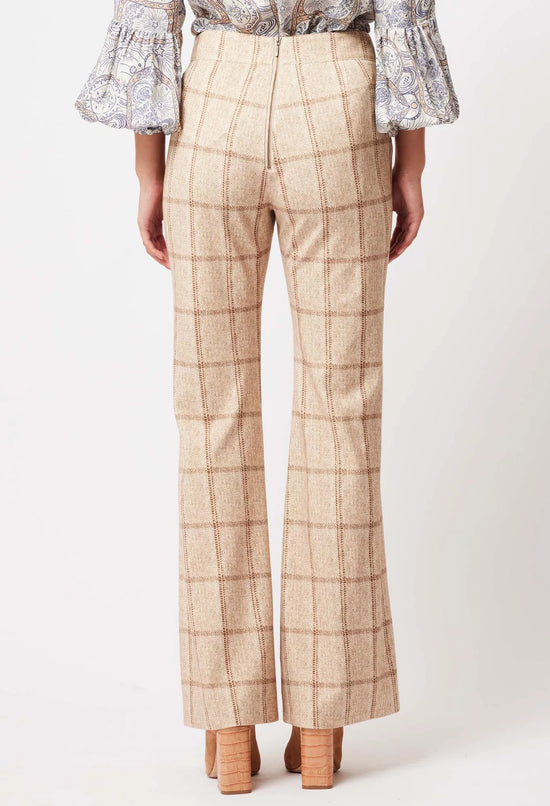 Getty Wide Leg Ponte Pant | Oatmeal Check