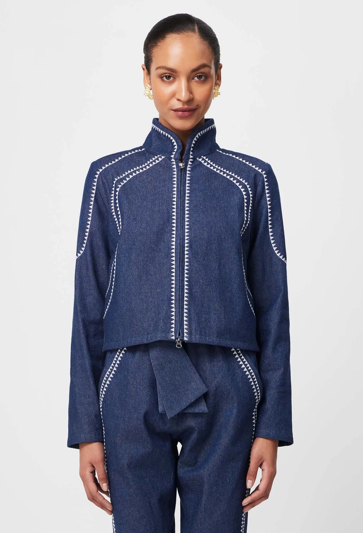 Delray Reversible Embroidered Jacket | Palm Shadow