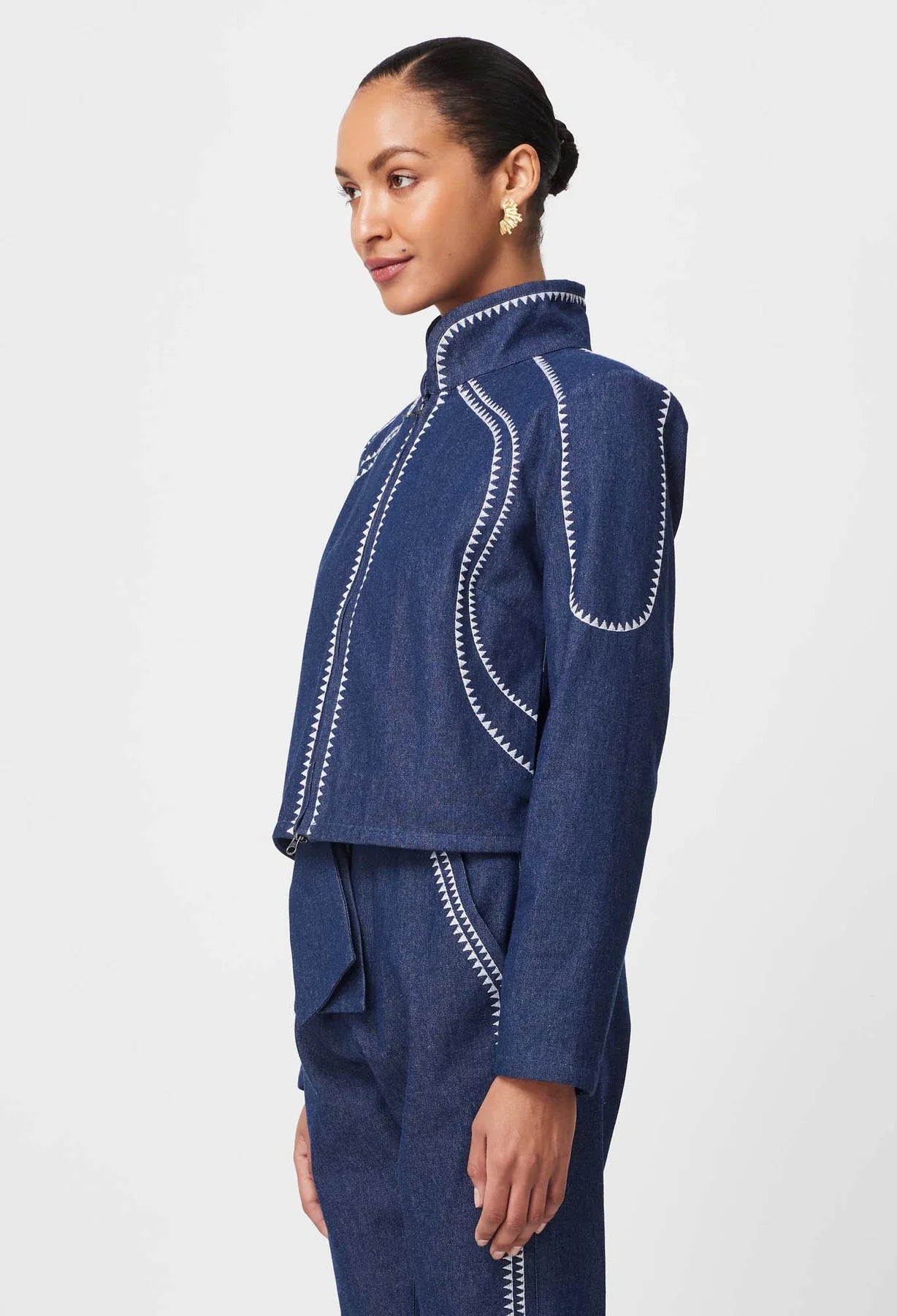 Delray Reversible Embroidered Jacket | Palm Shadow