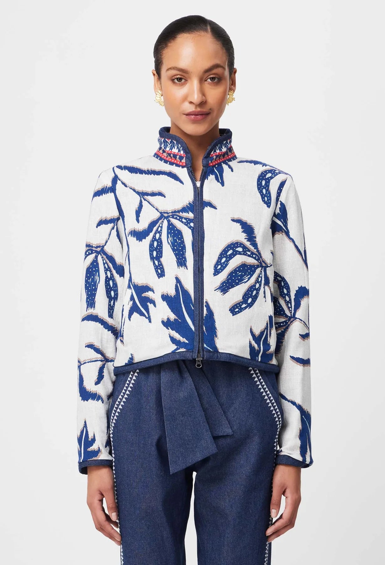 Delray Reversible Embroidered Jacket | Palm Shadow