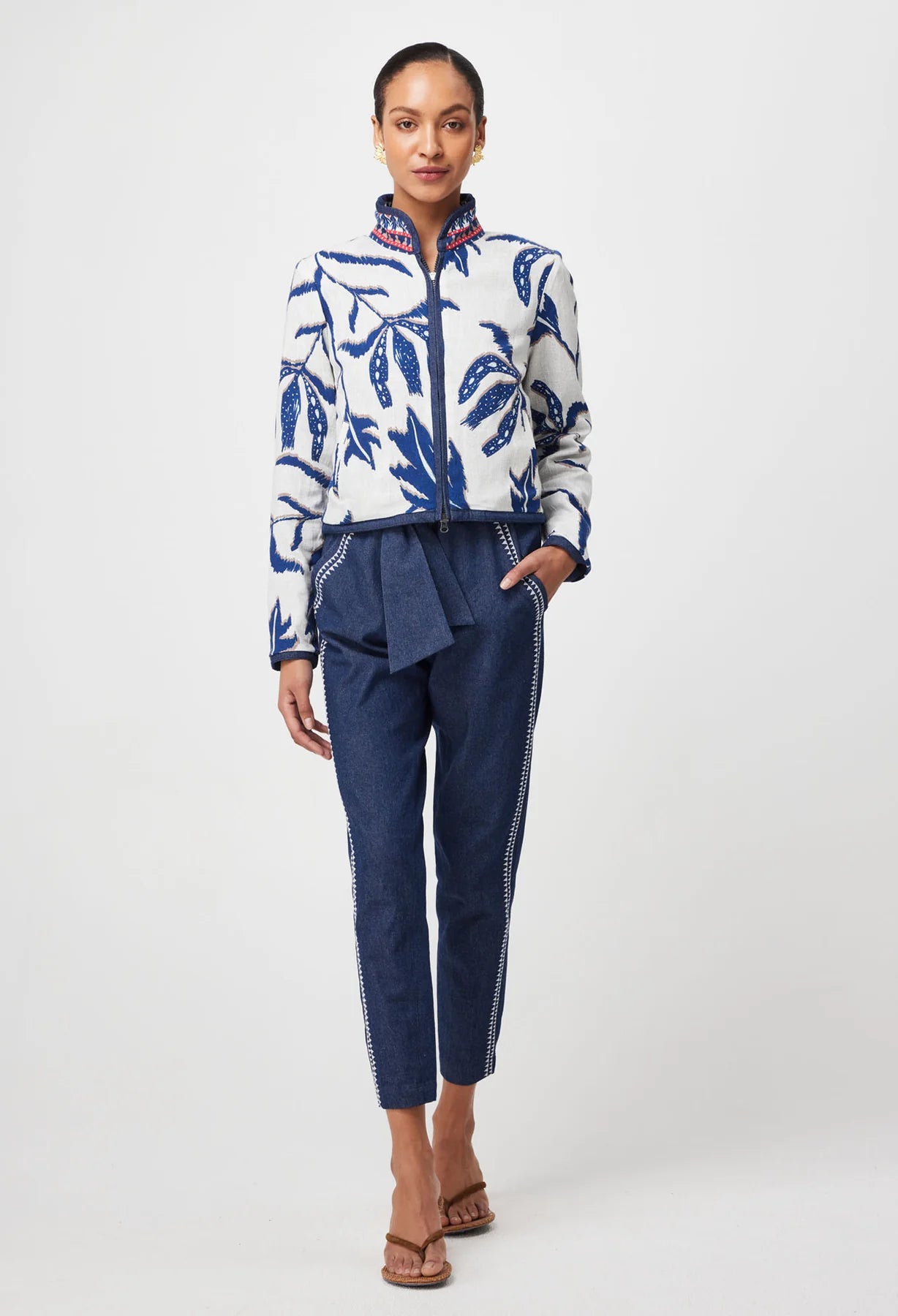 Delray Reversible Embroidered Jacket | Palm Shadow