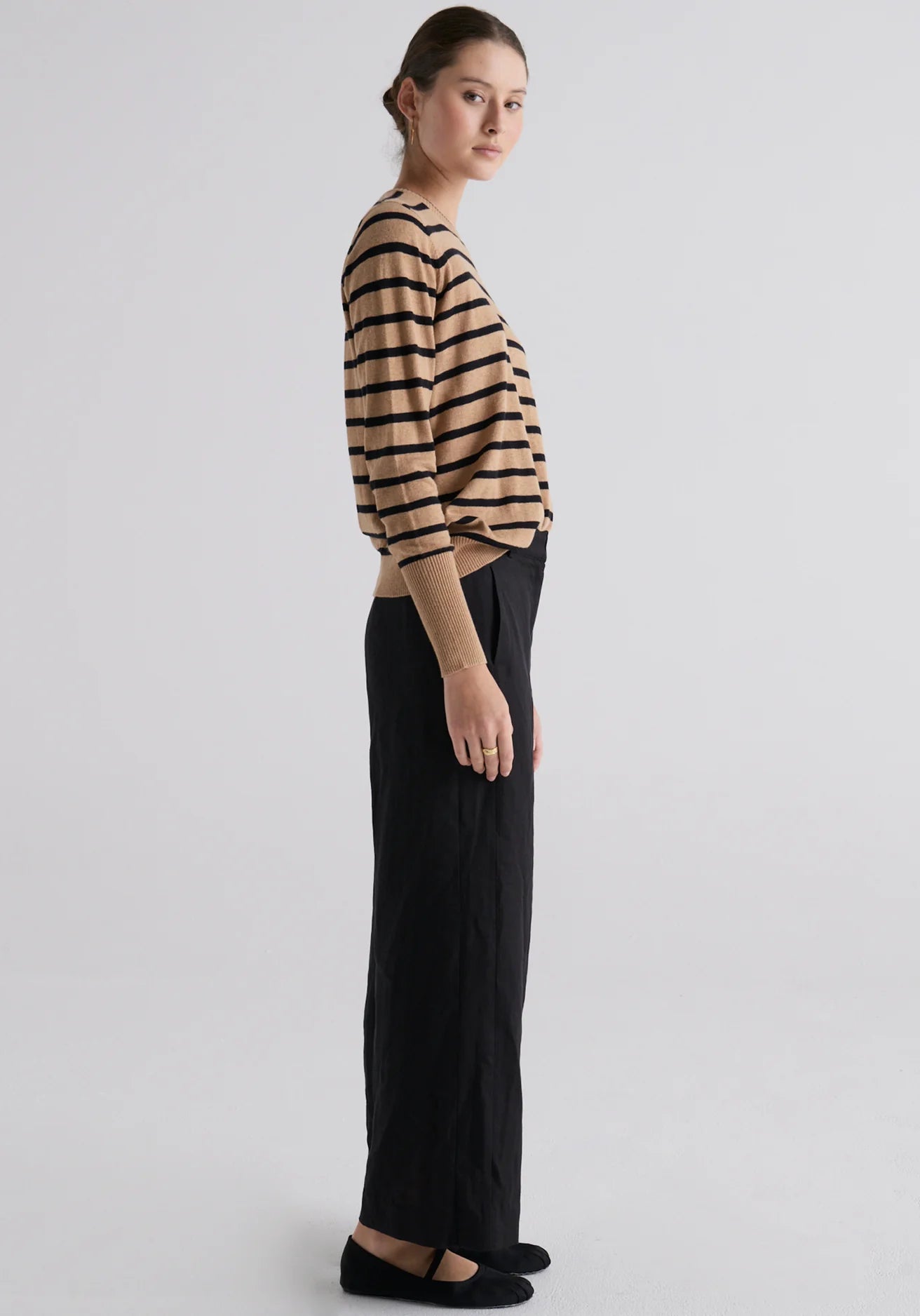 Willa Striped Knit | Toffee / Black