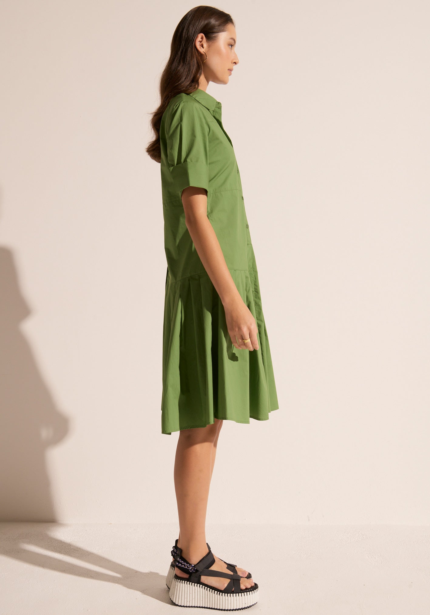 Toya Shirt Dress | Green