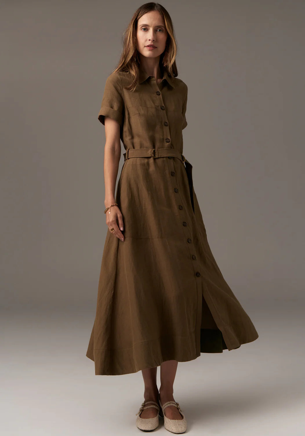 Riley Shirt Dress | Khaki