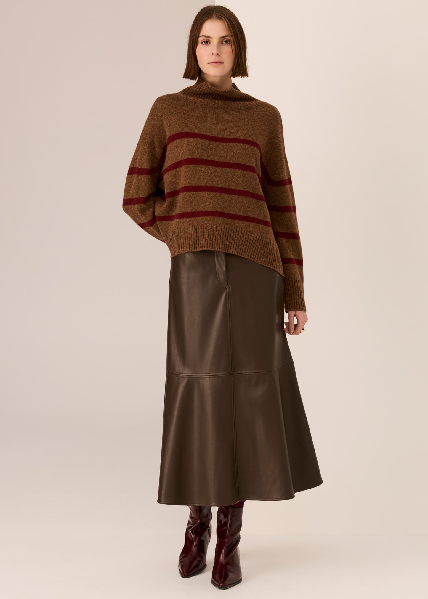 Astor Stripe Knit | Toffee / Wine