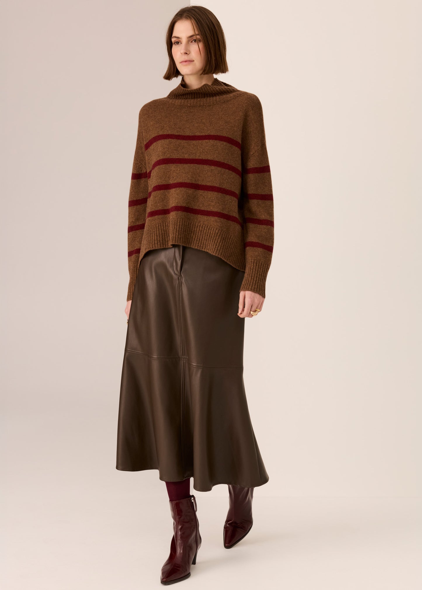 Astor Stripe Knit | Toffee / Wine