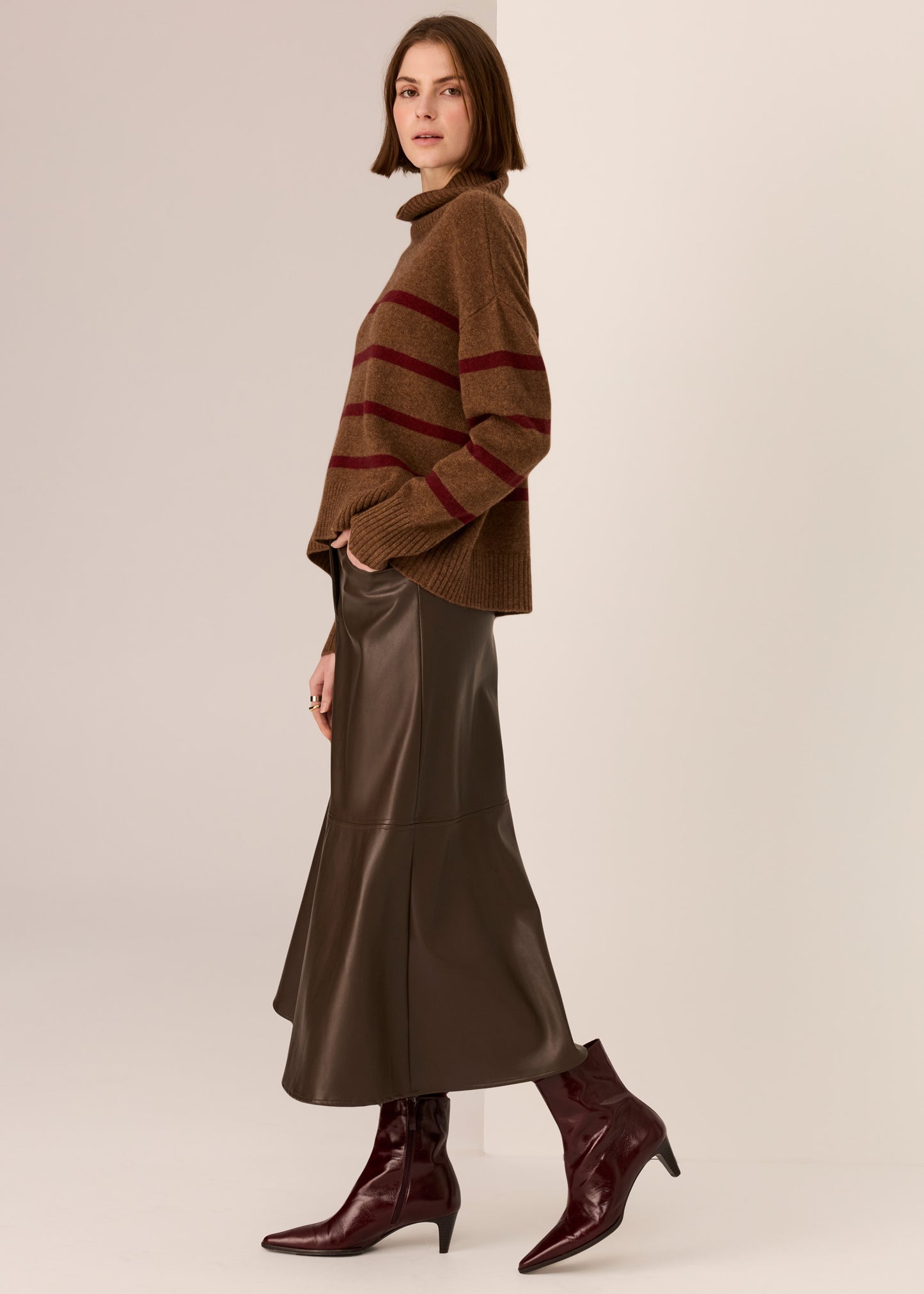 Astor Stripe Knit | Toffee / Wine
