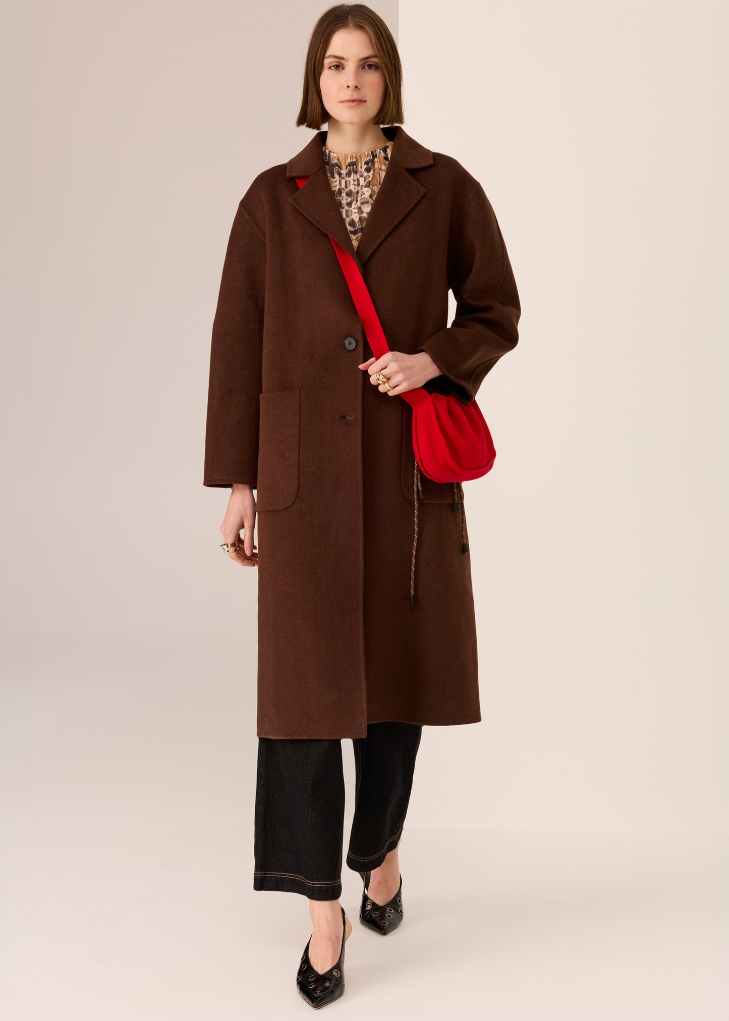 Cohen Long Wool Coat | Walnut
