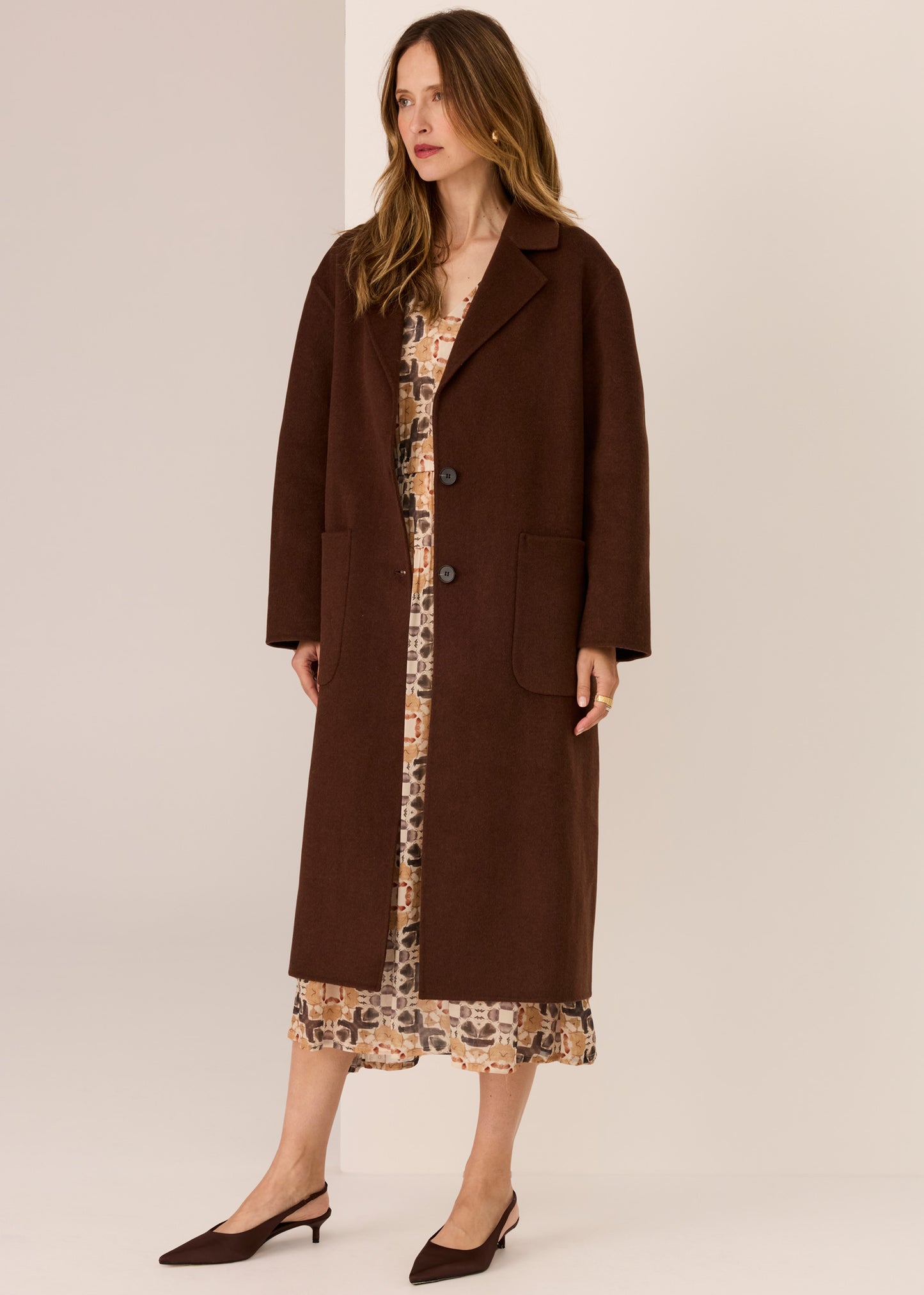 Cohen Long Wool Coat | Walnut