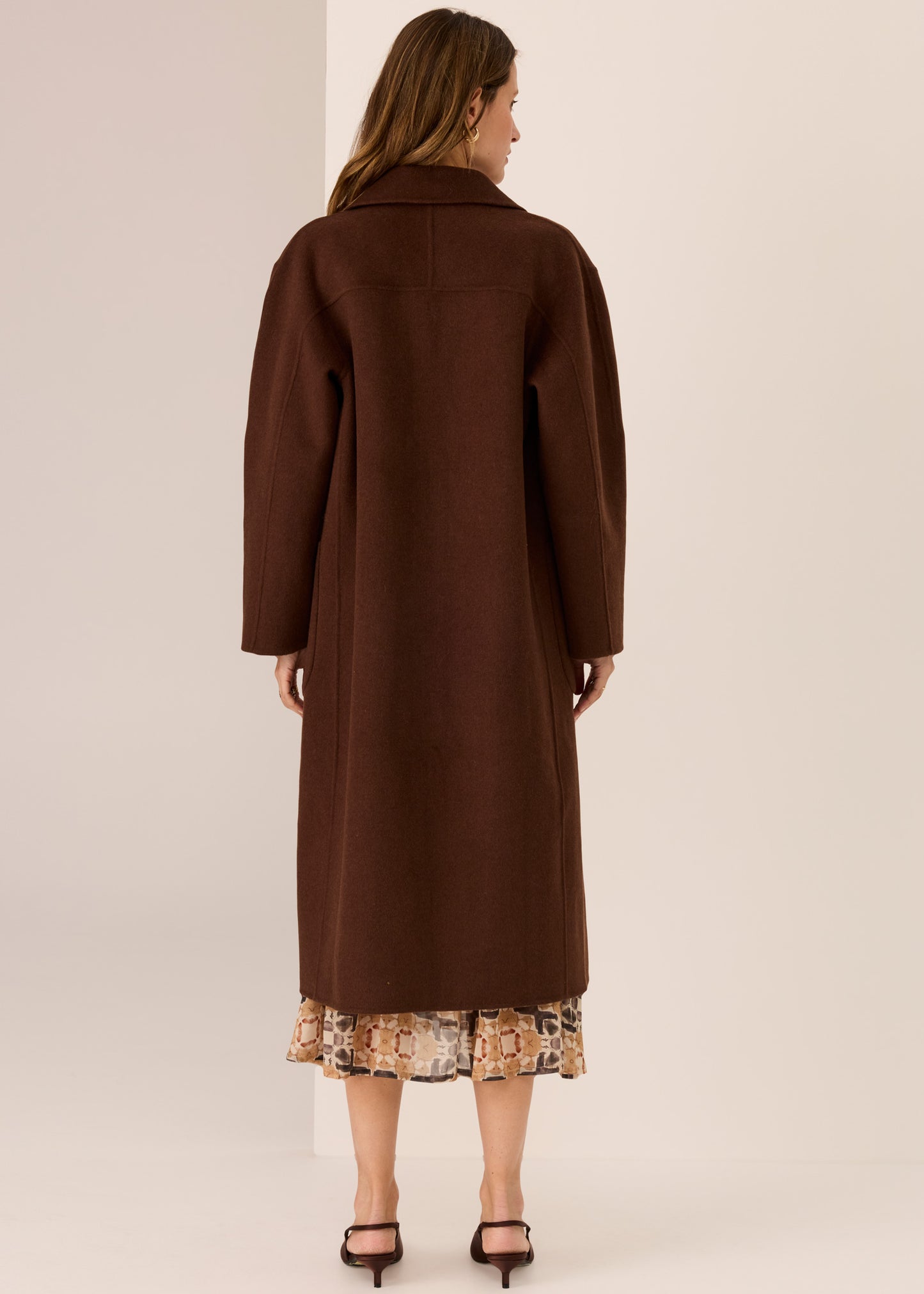 Cohen Long Wool Coat | Walnut