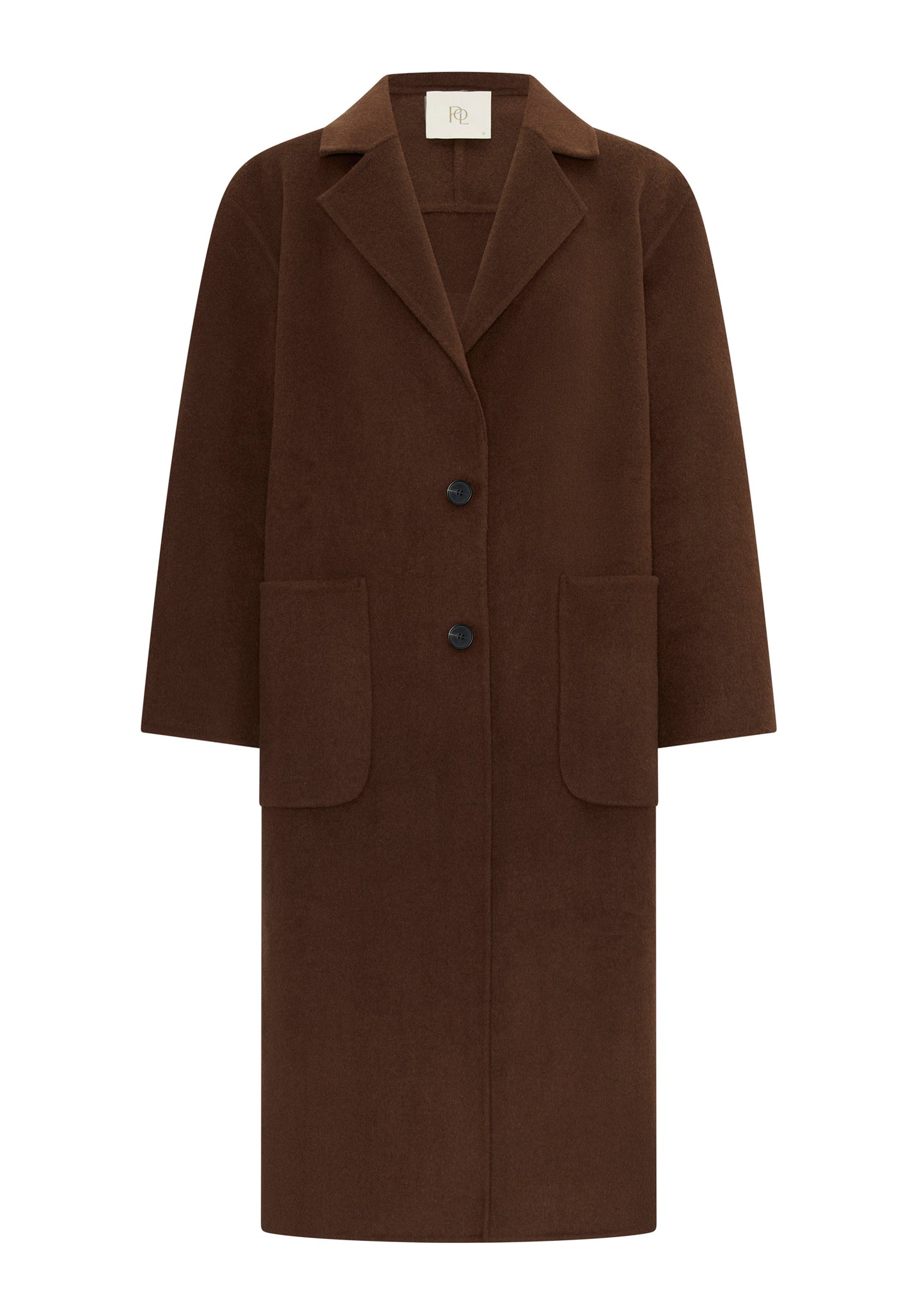 Cohen Long Wool Coat | Walnut