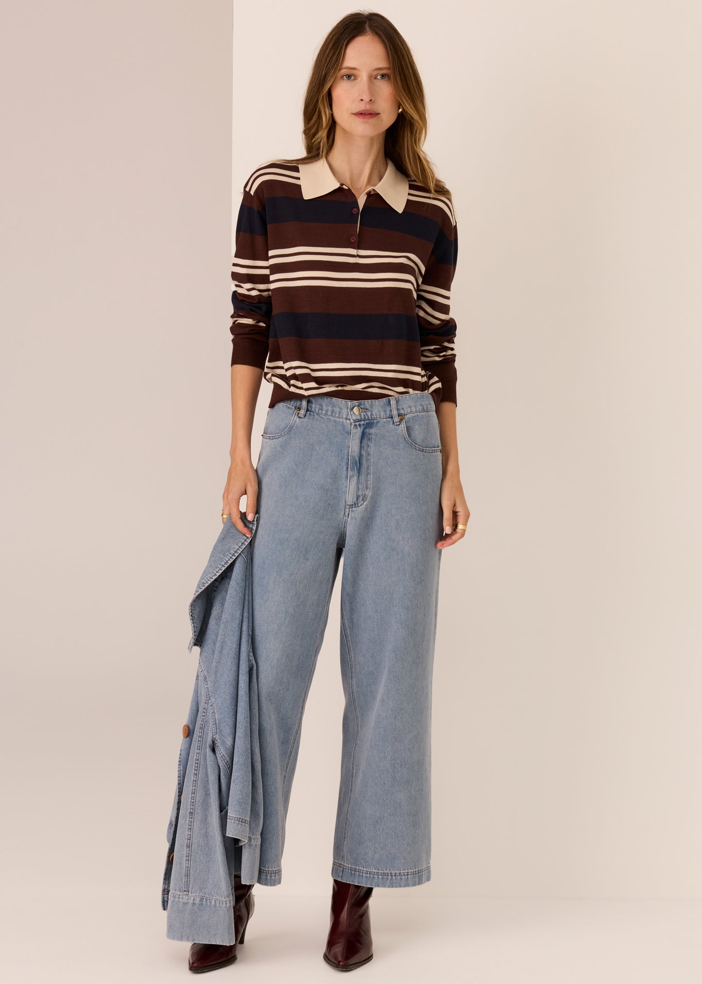 Parrel Polo Jersey | Choc / Pebble / Ink