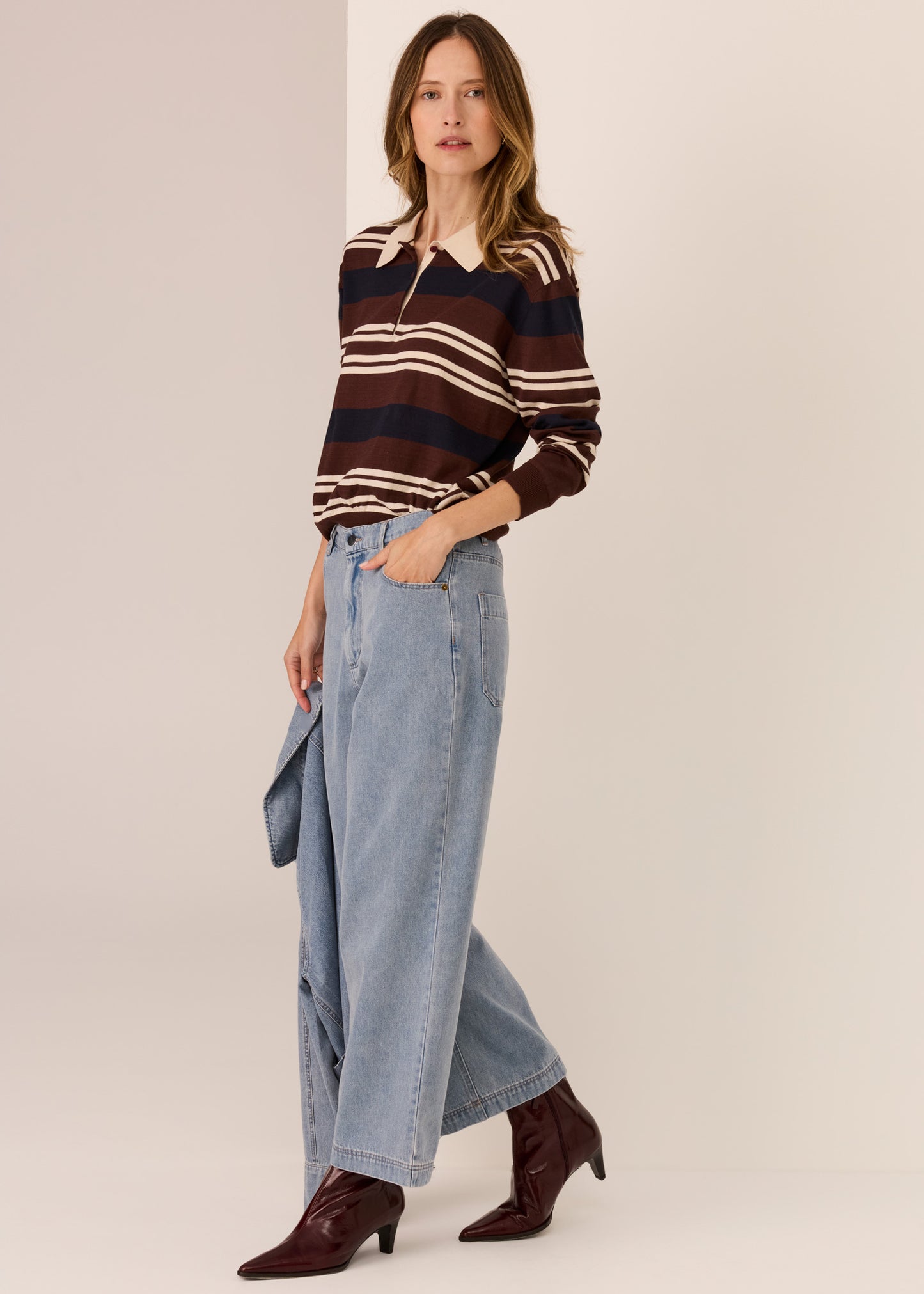 Parrel Parrel Polo Jersey | Choc / Pebble / Ink – oliveandclover
