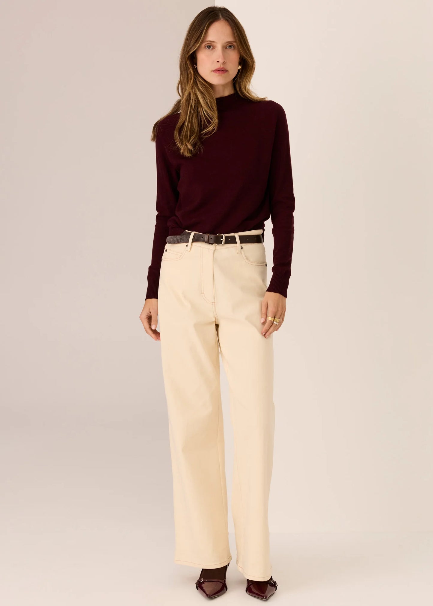 Lana Wide Leg Jean | Ivory