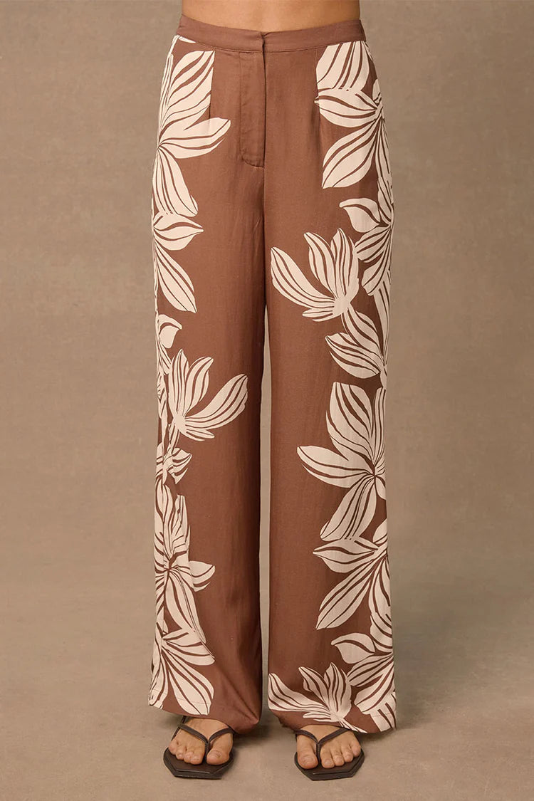 Palmera Pant | Cocoa Palmera Floral