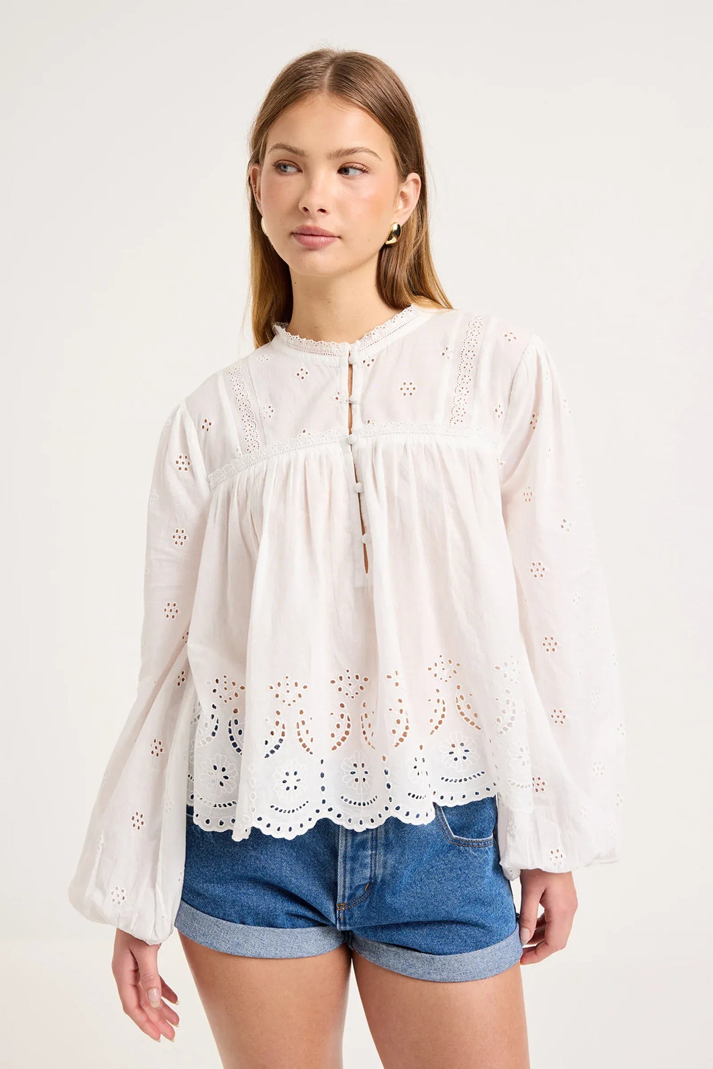 Darling Voile Blouse | White