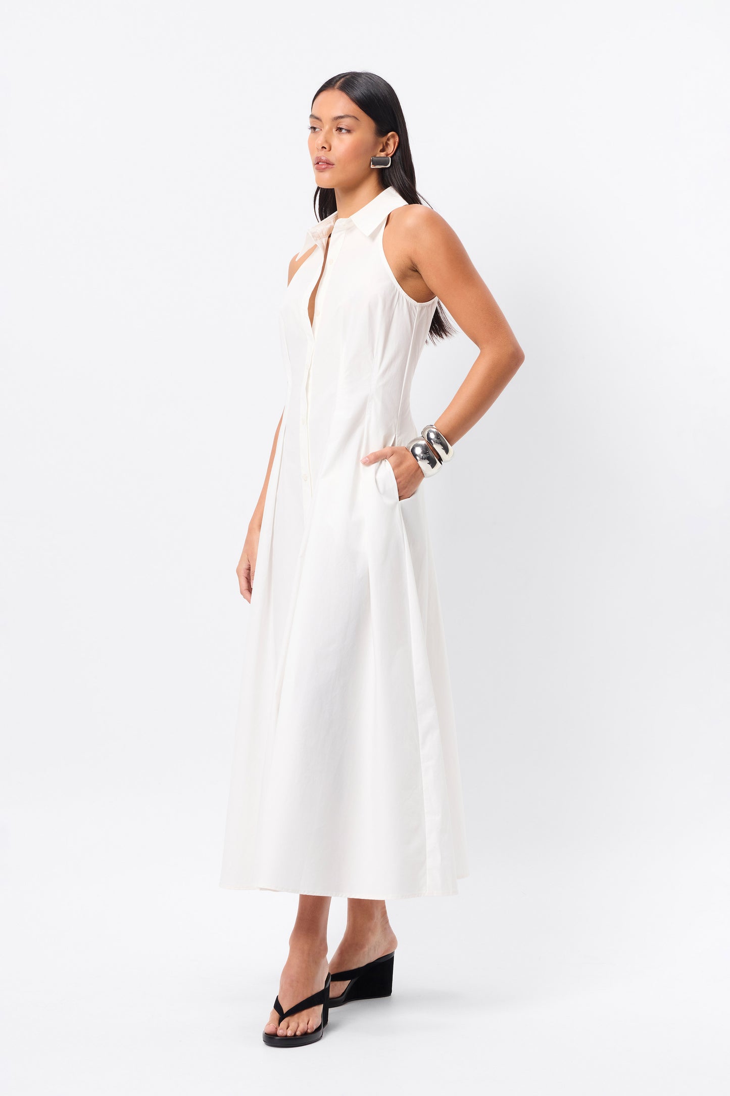 Roam Midi Dress | White