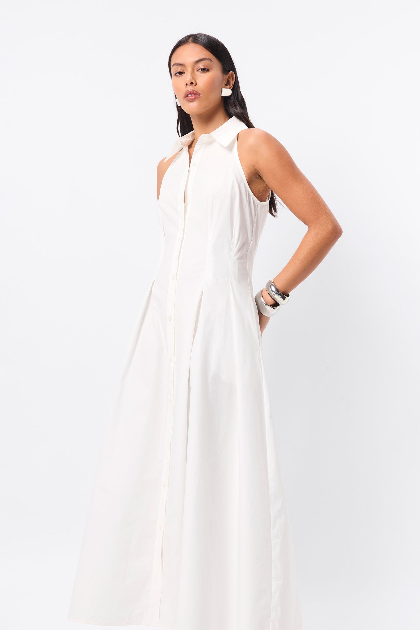 Roam Midi Dress | White