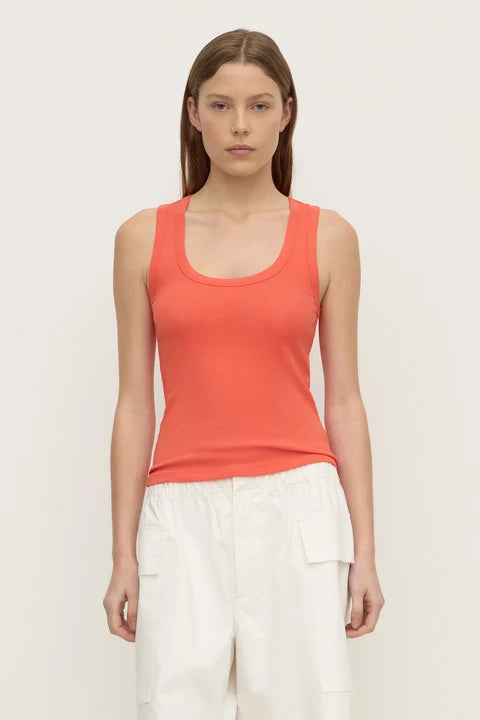 Robyn Scoop Neck Rib Tank | Dahlia