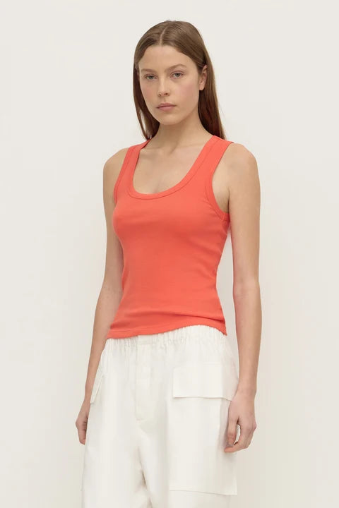 Robyn Scoop Neck Rib Tank | Dahlia