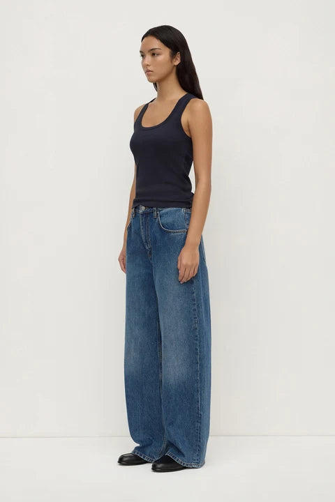 Robyn Scoop Neck Rib Tank | True Navy