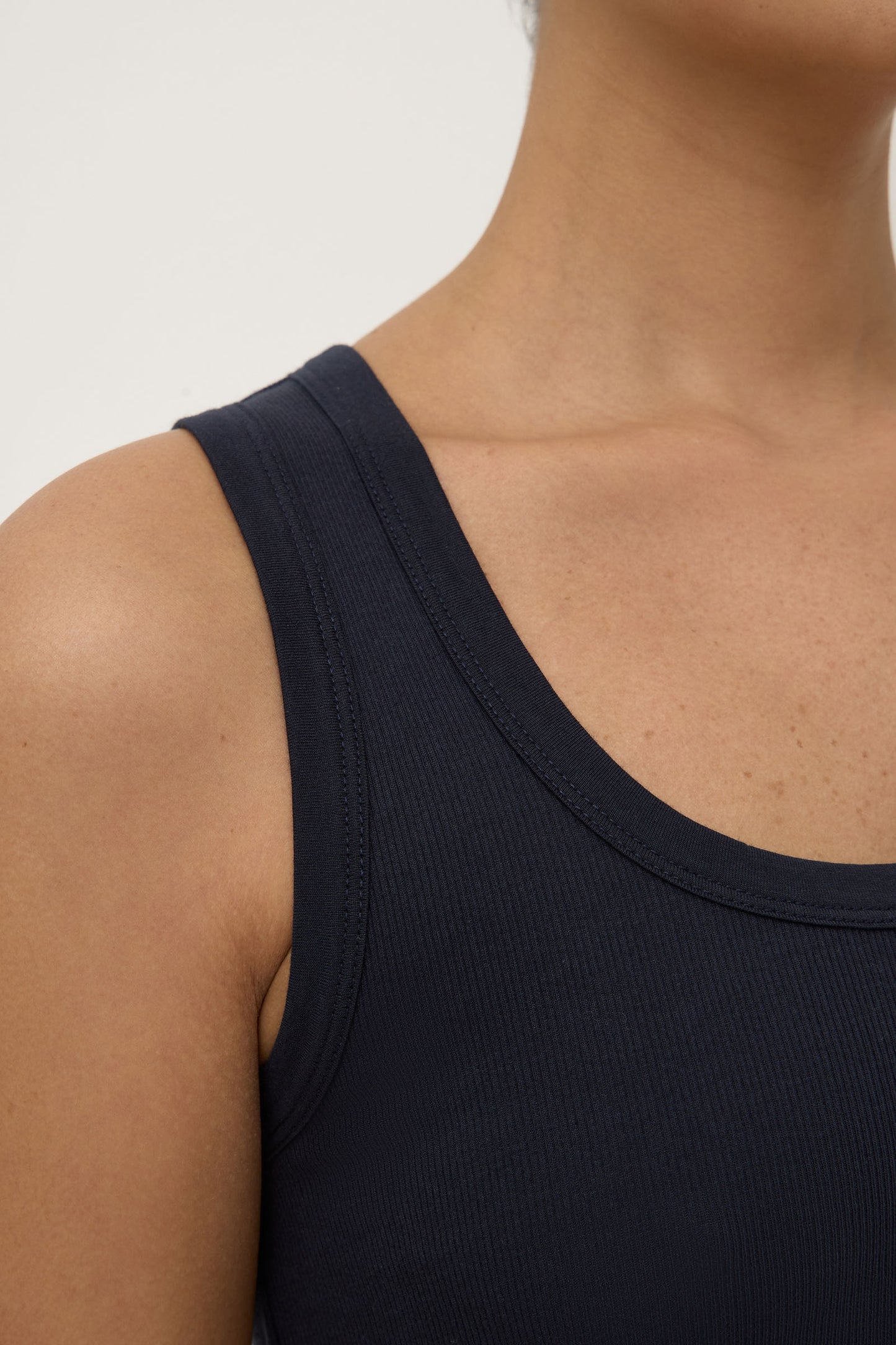 Robyn Scoop Neck Rib Tank | True Navy