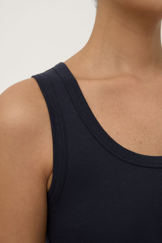 Robyn Scoop Neck Rib Tank | True Navy