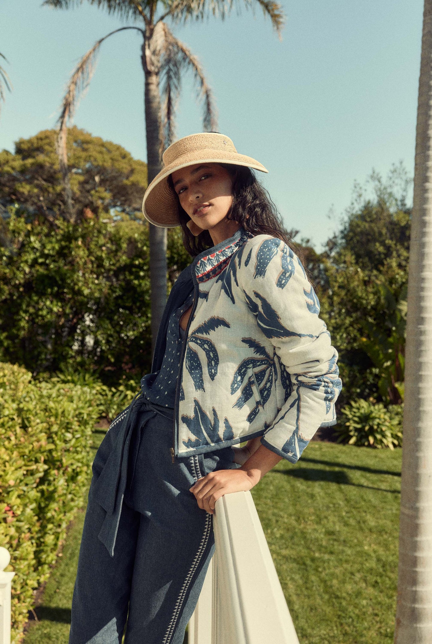 Delray Reversible Embroidered Jacket | Palm Shadow