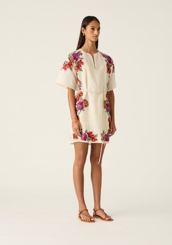 Frida Embroidery Mini Dress | Ivory