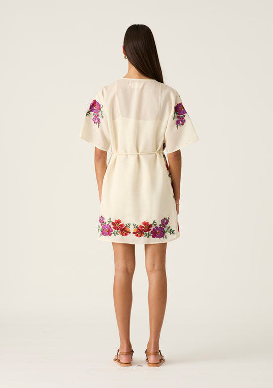 Frida Embroidery Mini Dress | Ivory