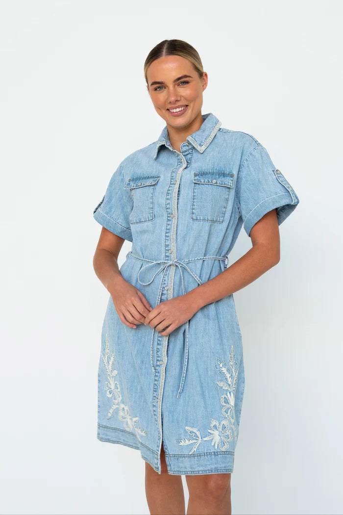 Simone Dress | Floral Embroidery