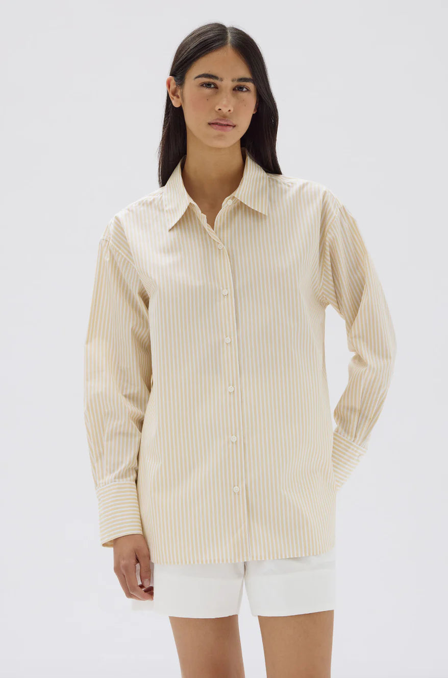 Signature Poplin Shirt | Chamomile / White