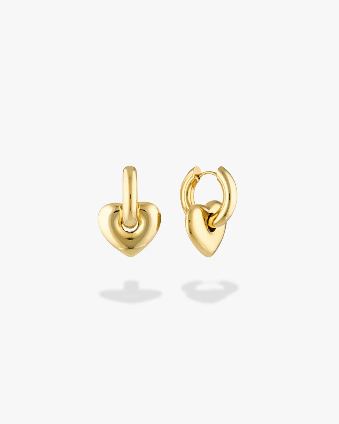 Mini Lisa Puffy Heart Earrings | Gold