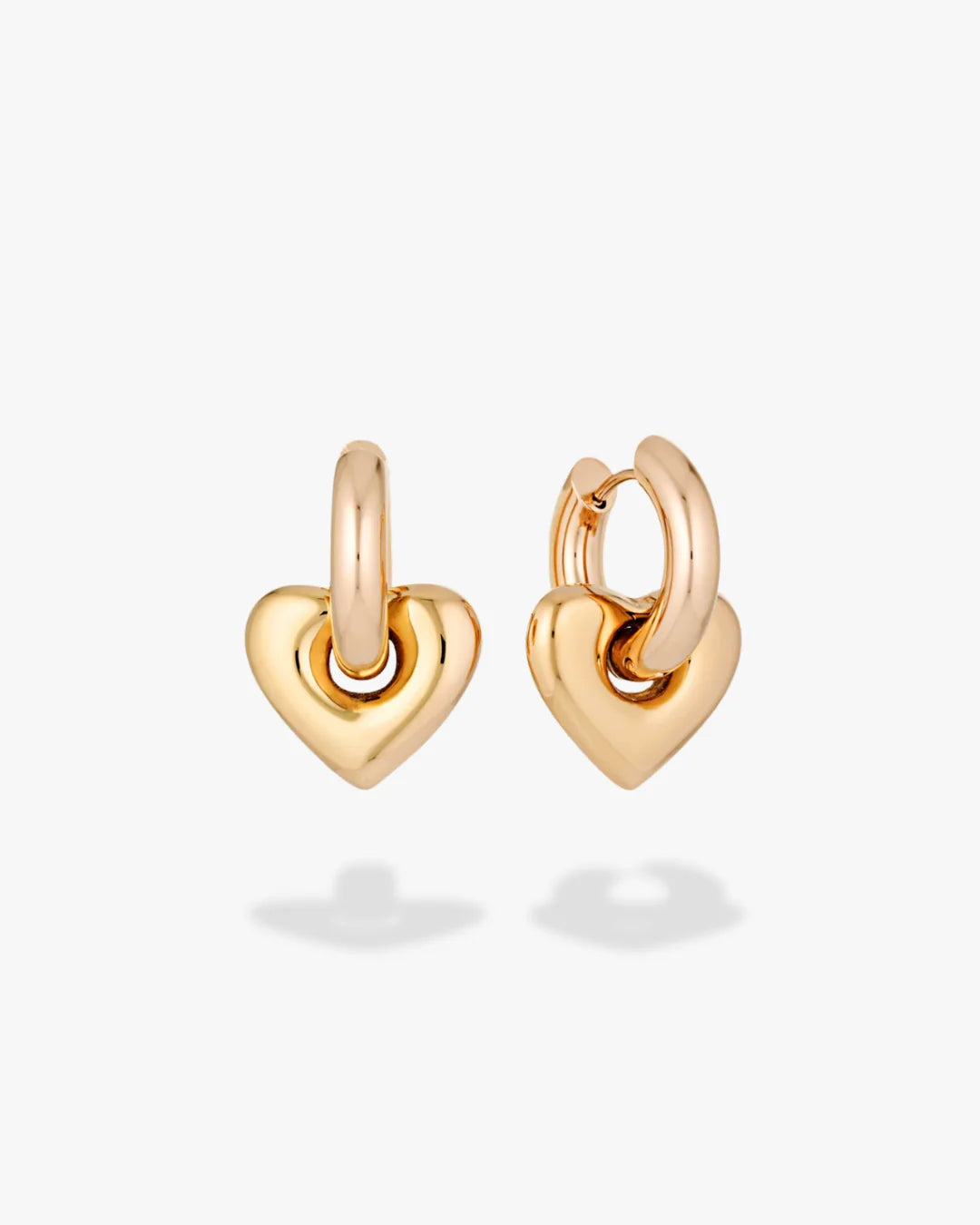 Lisa Puffy Heart Earrings | Rose Gold