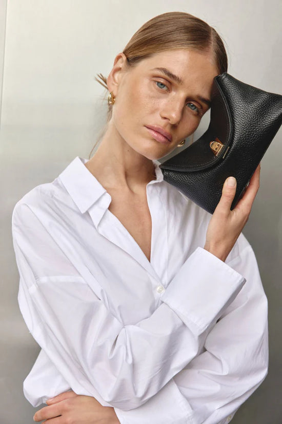 Sloane Mini Leather Crossbody Clutch | Black