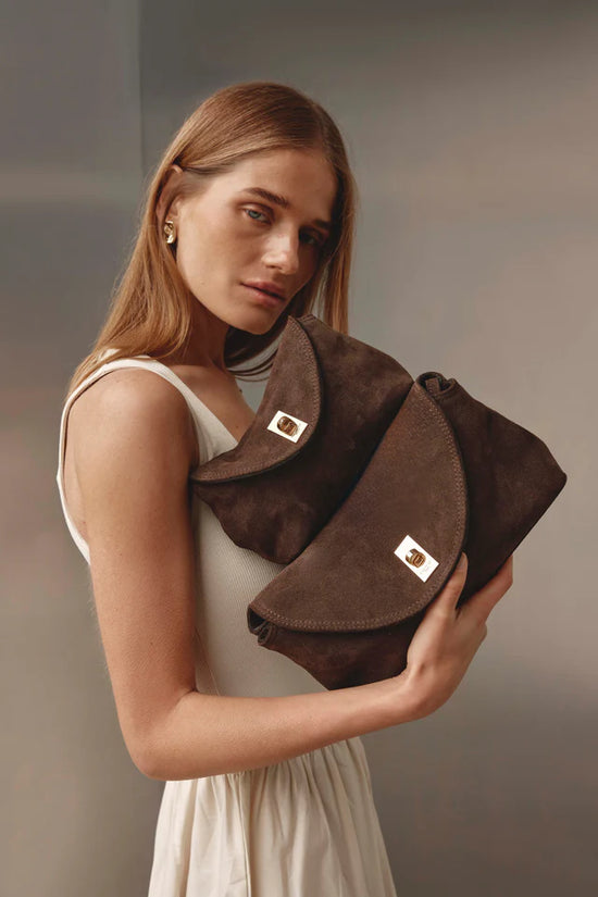 Sloane Mini Suede Crossbody Bag | Dark Chocolate