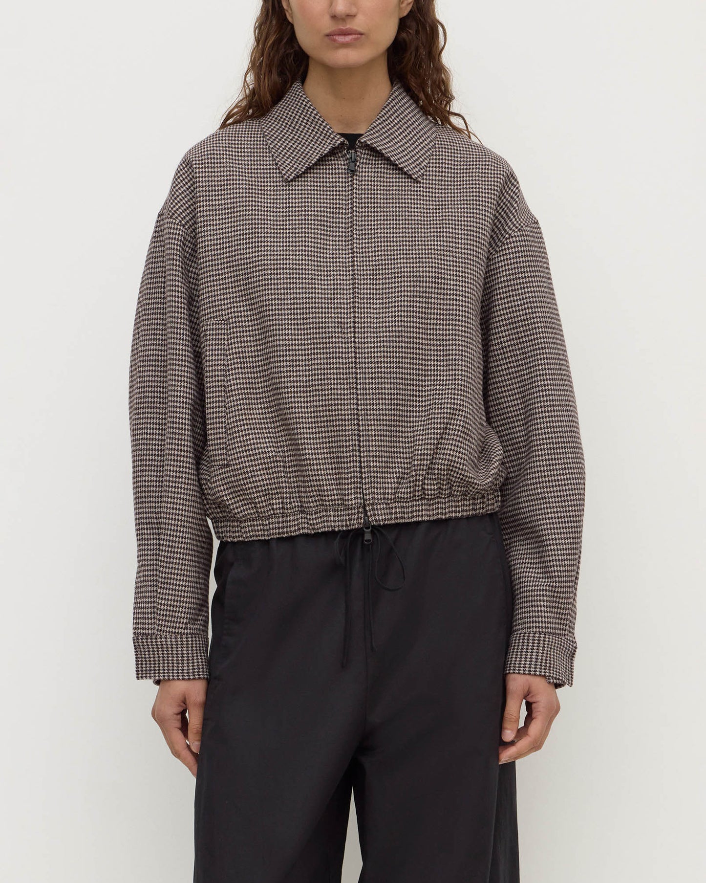 Solana Wool Jacket | Brown/ Black Check