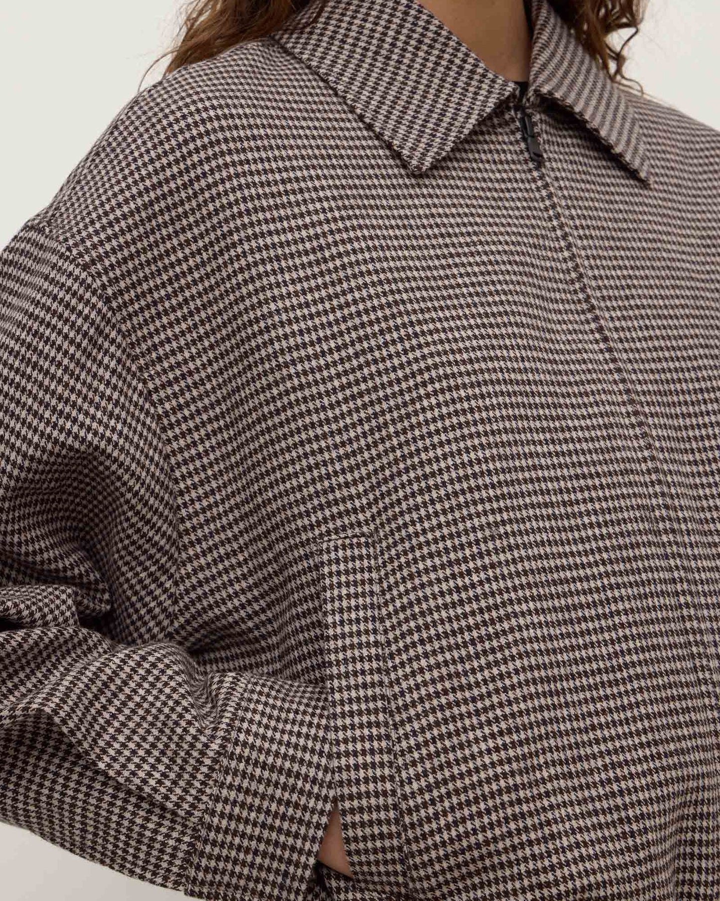 Solana Wool Jacket | Brown/ Black Check