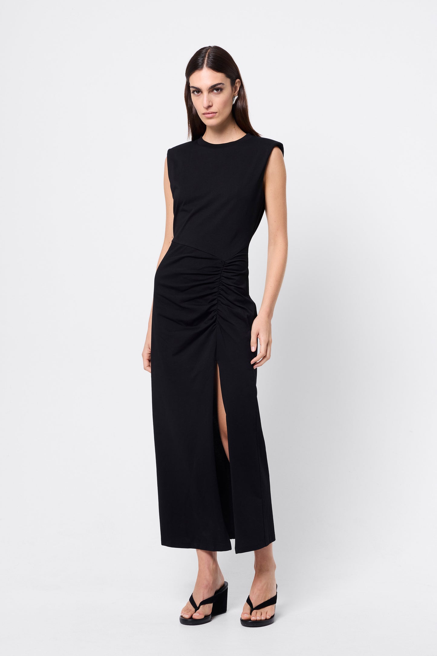 Solide Midi Dress | Black