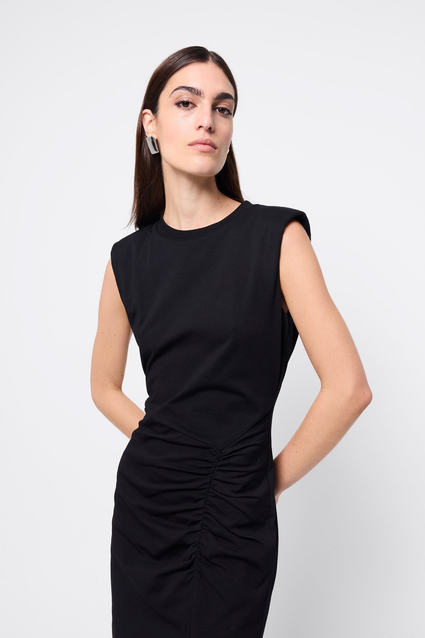 Solide Midi Dress | Black