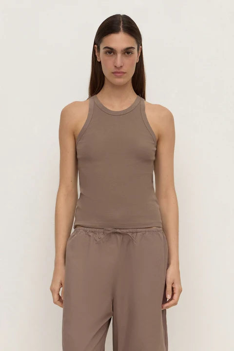 Tabitha Rib Tank | Dark Sand