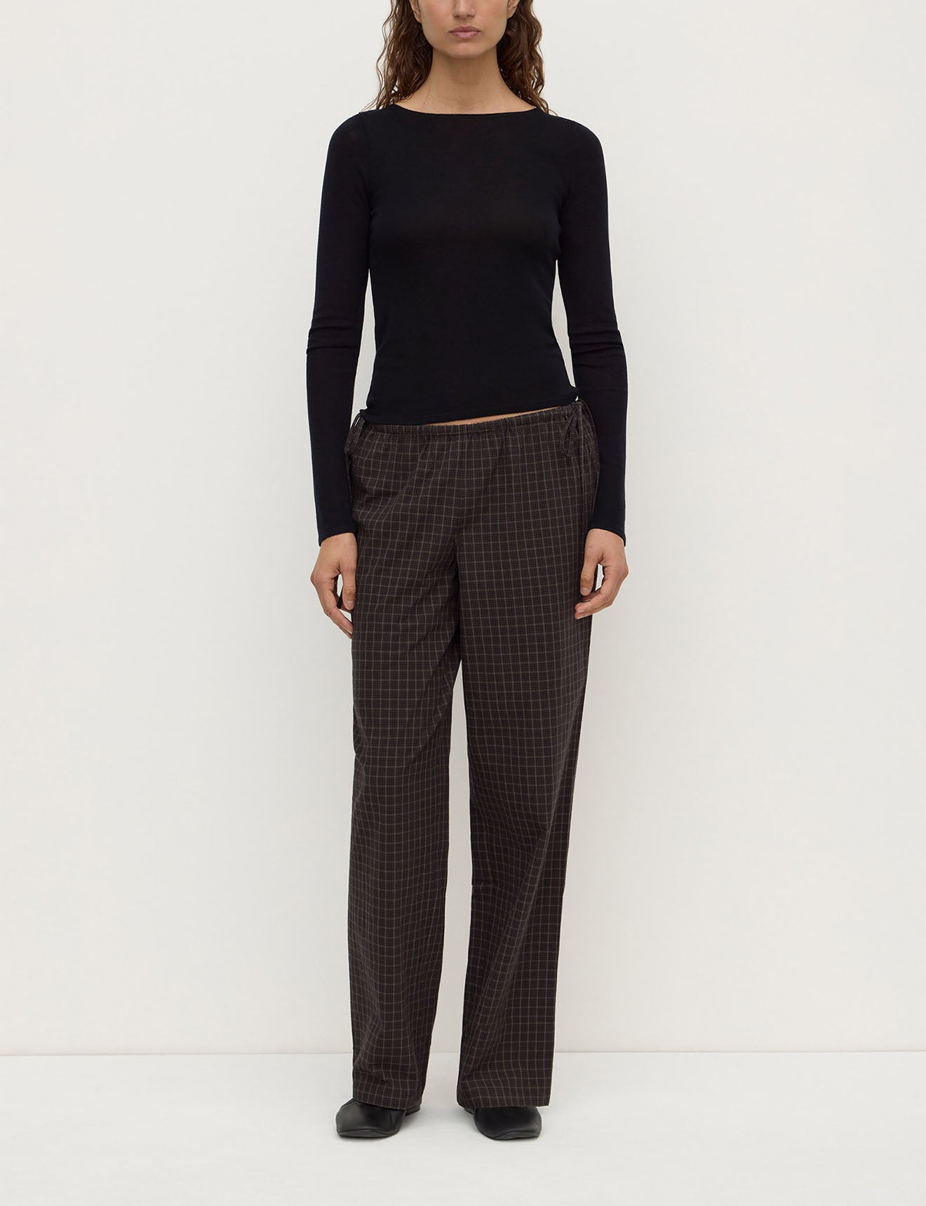 Tatiana Wool Long Sleeve Top | Black