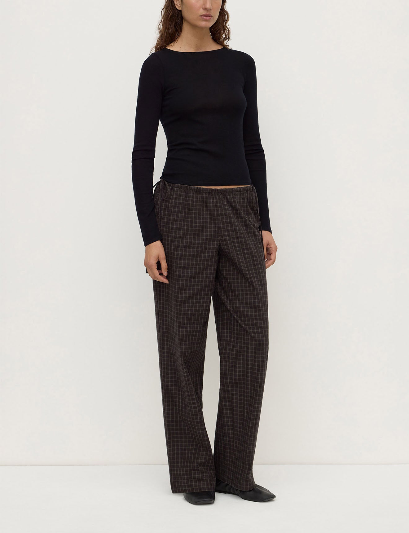 Tatiana Wool Long Sleeve Top | Black