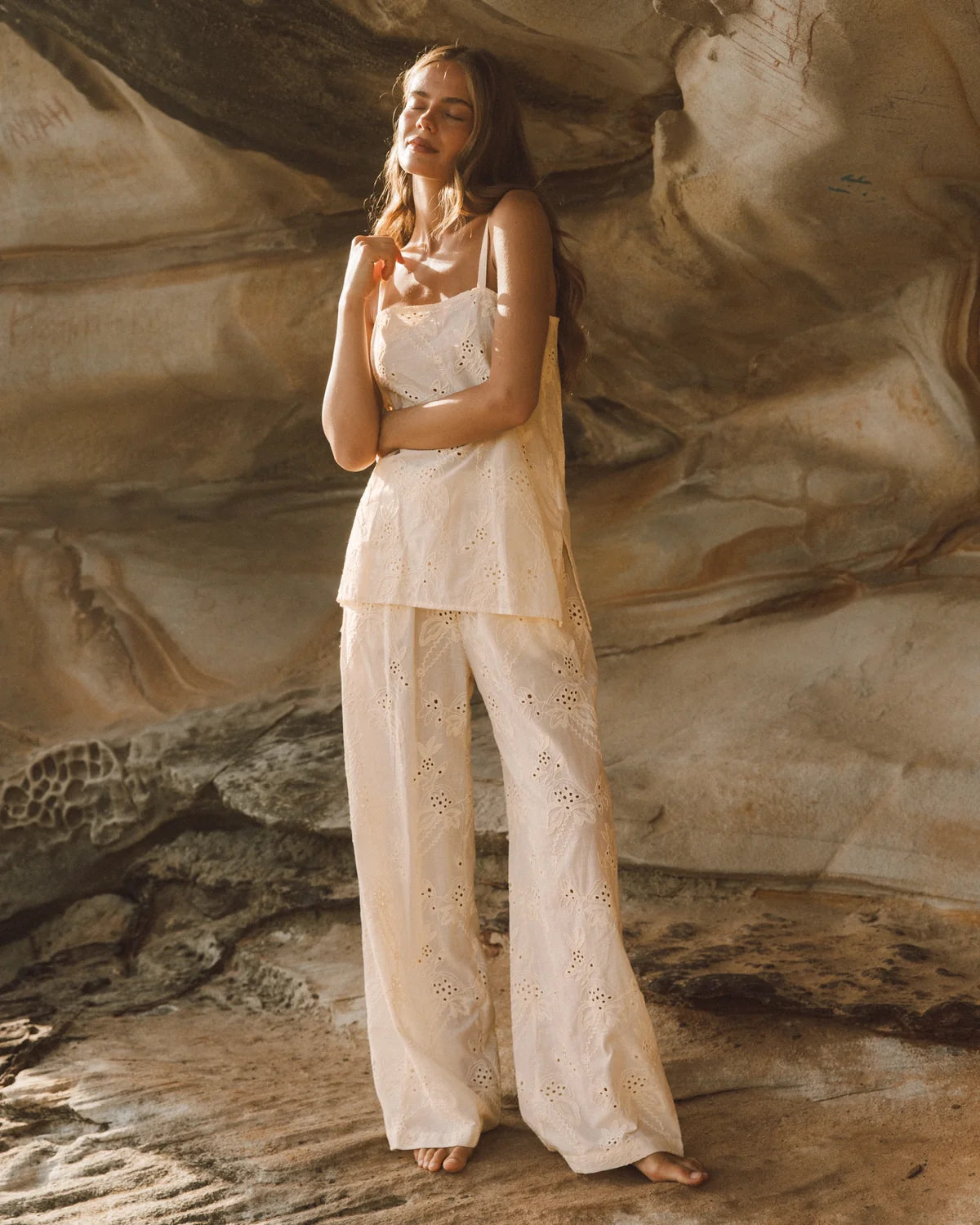 Arabella Embroidered Top | Cream