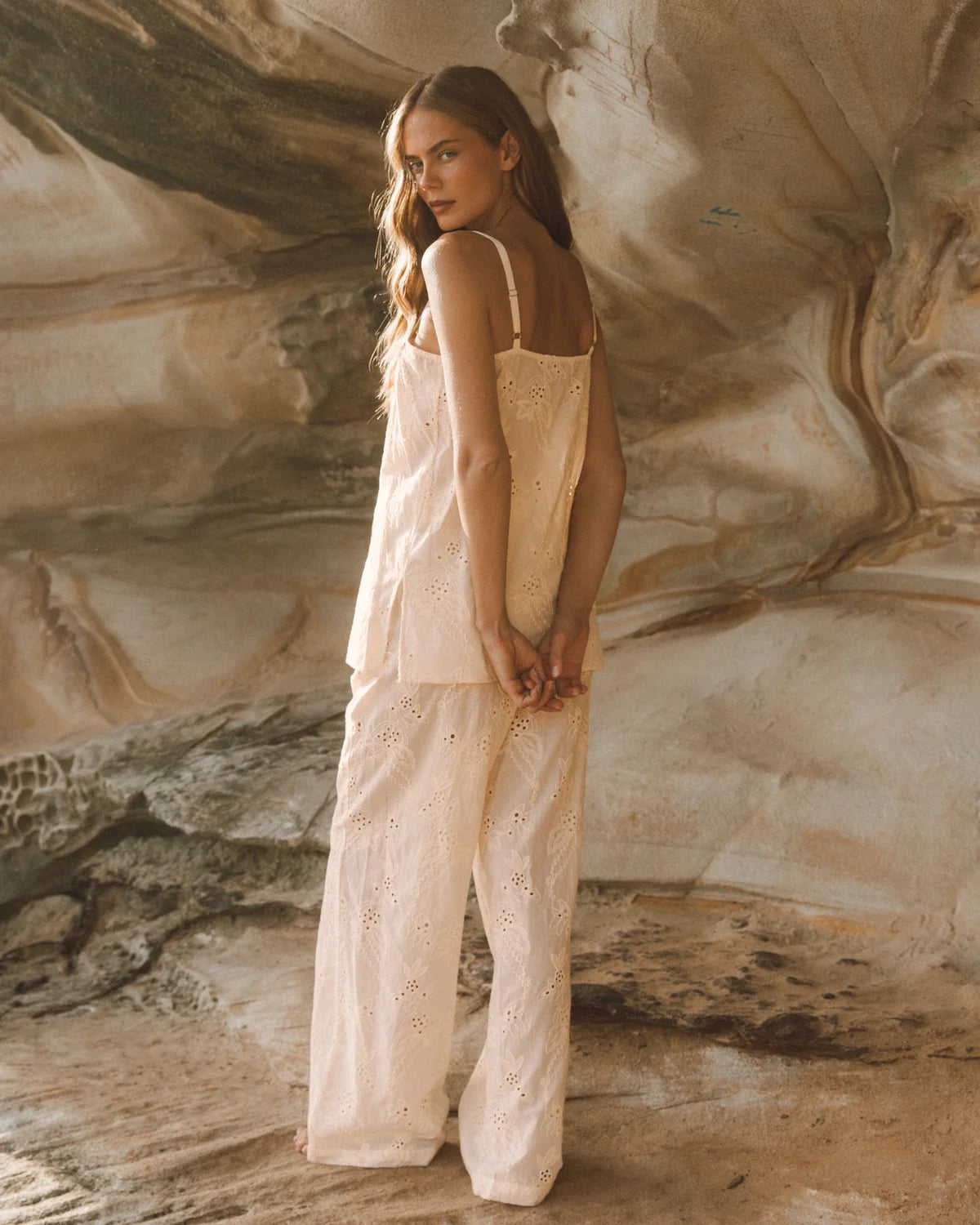 Arabella Embroidered Top | Cream